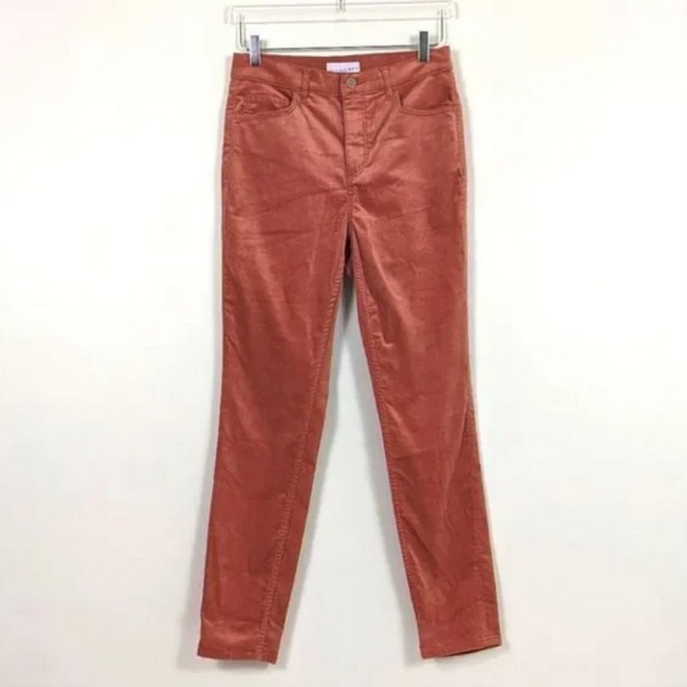 Ann Taylor LOFT Rose Pink Velvet Slim Leg Pants Women's 28